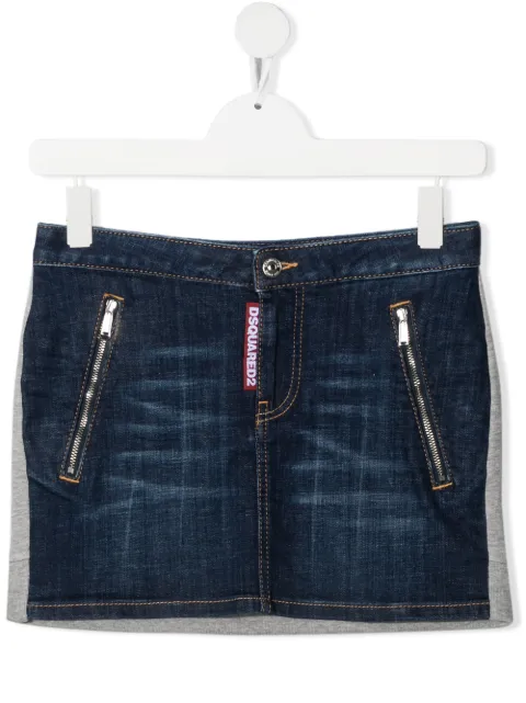 Dsquared2 Kids تنورة جينز بتأثير باهت