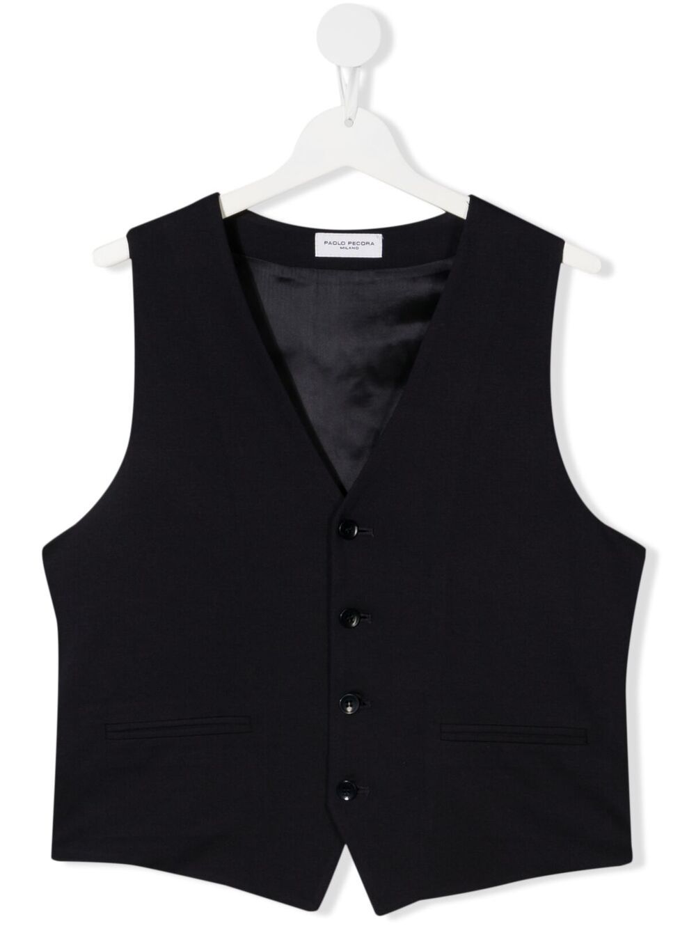 Shop Paolo Pecora Teen Button-up Waistcoat In Blue