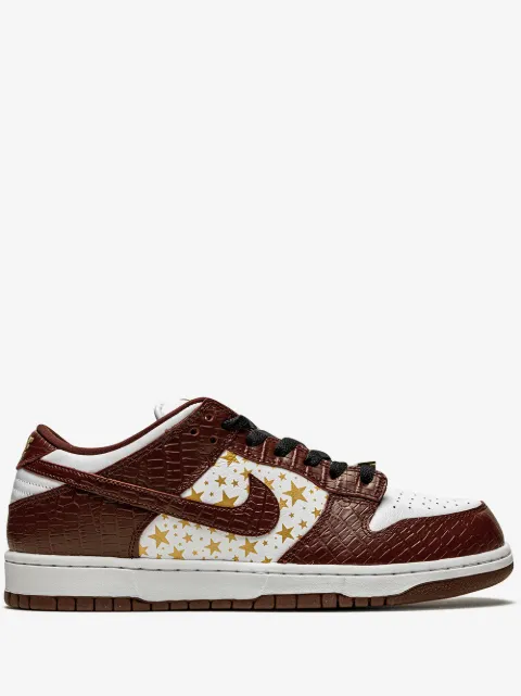Nike x Supreme SB Dunk Low "Stars - Barkroot Brown" sneakers