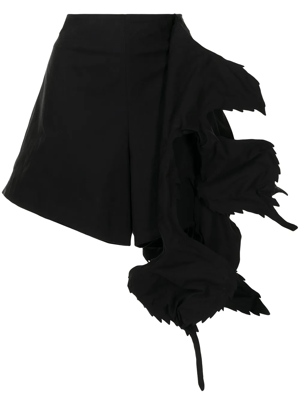 

Yohji Yamamoto shorts con cortes en forma de hojas - Negro