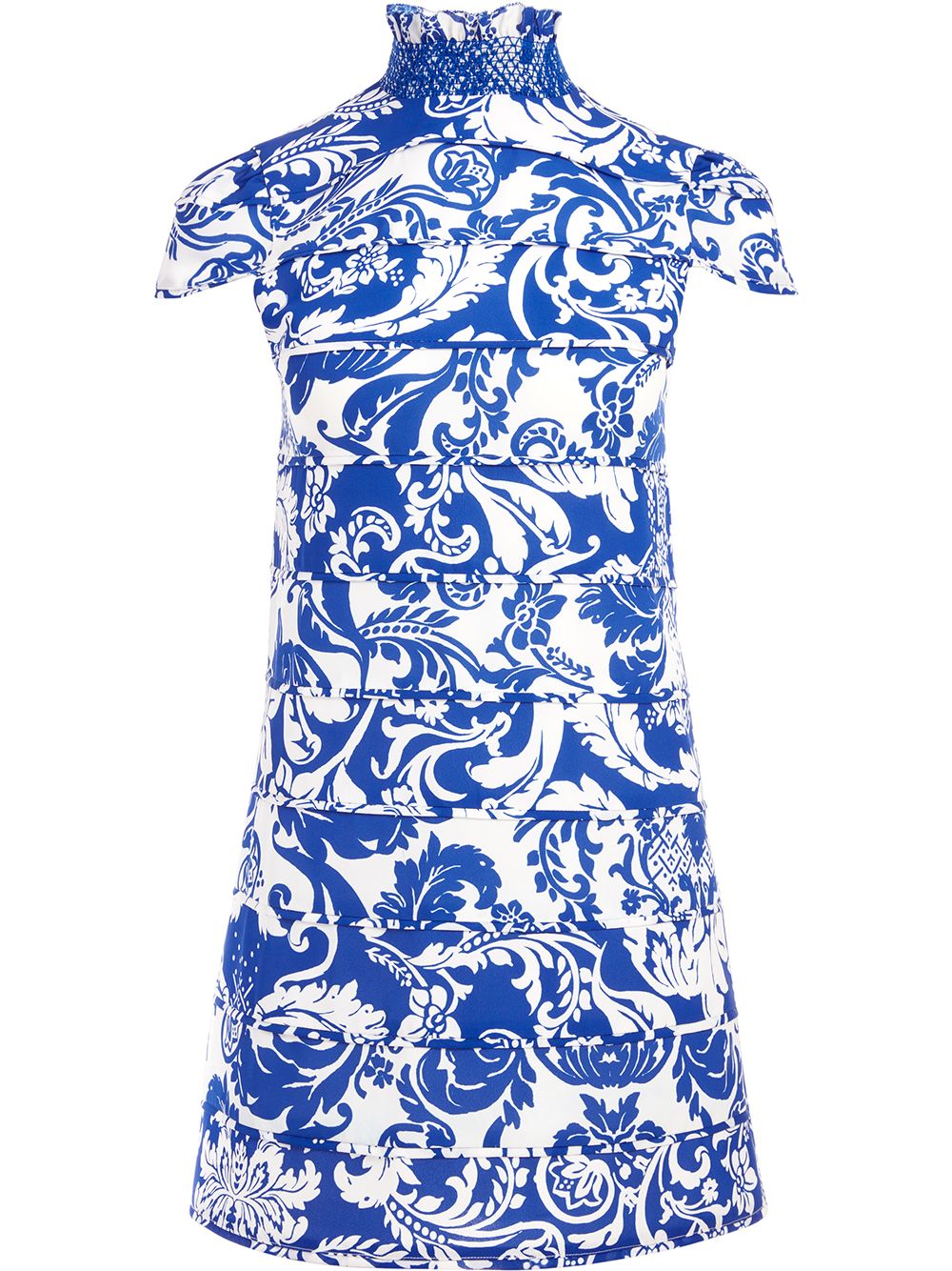 Alice And Olivia Karisse Tiered Short Dress In Blue