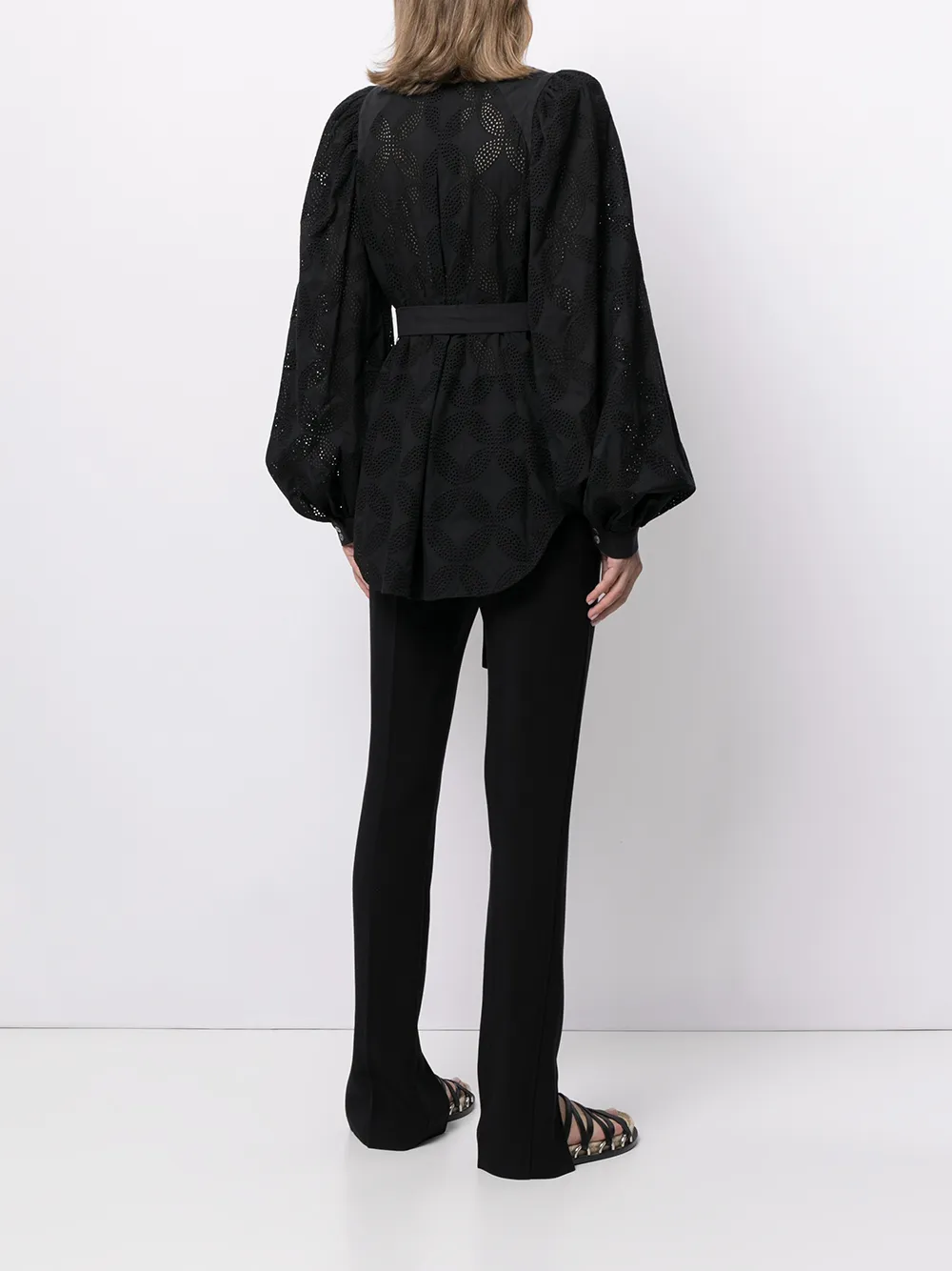 Acler Klara Cut-out Belted Blouse in Black, view 4