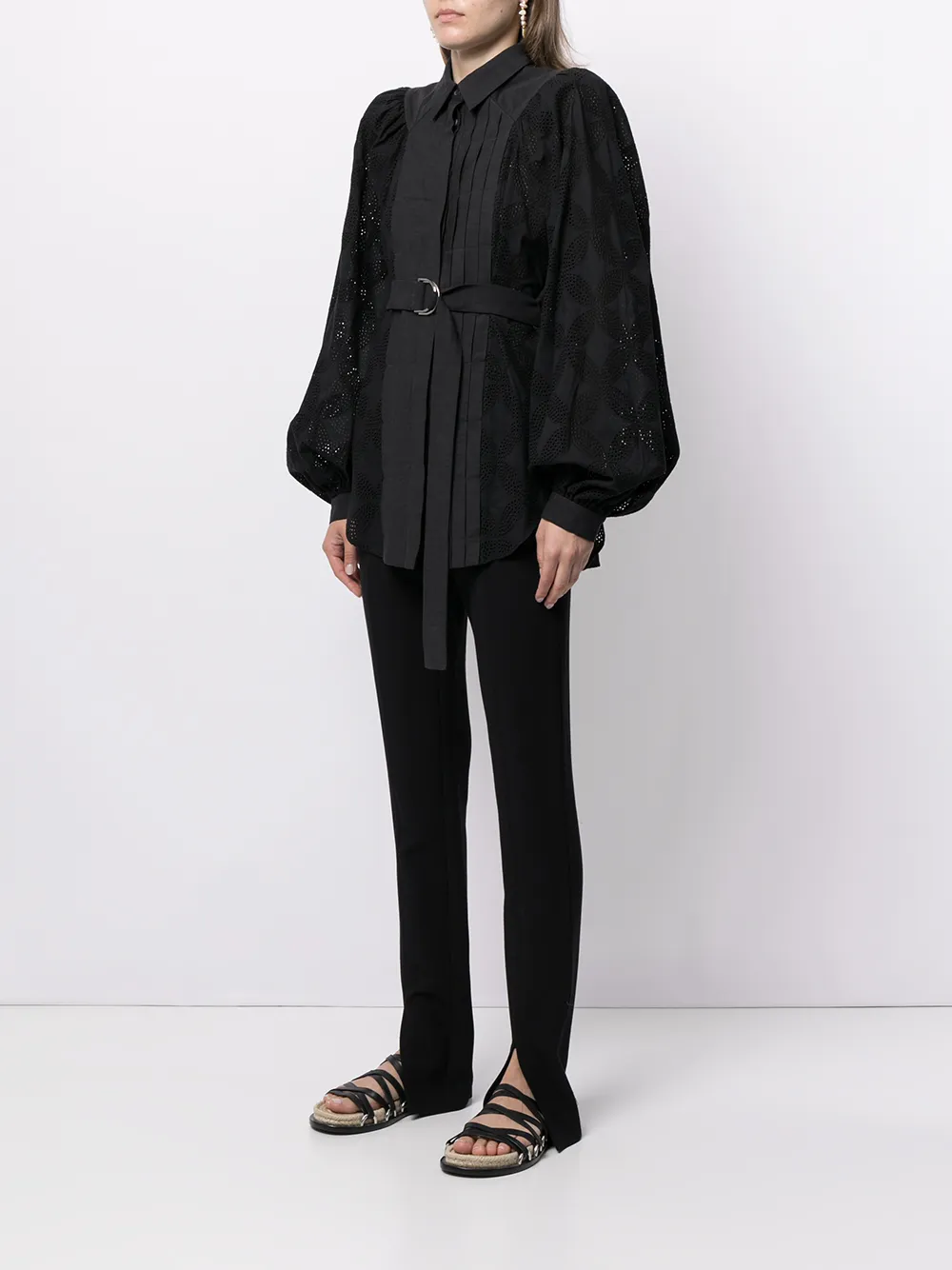  Acler Klara Bluse Mit Gürtel   Schwarz 