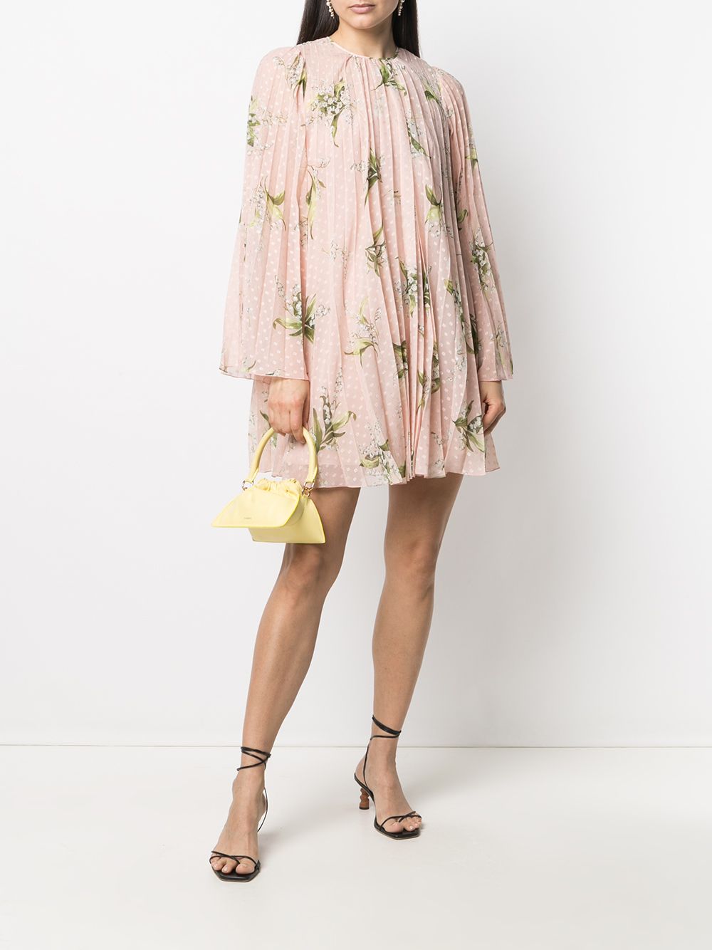 фото Red valentino плиссированное платье с цветочным принтом