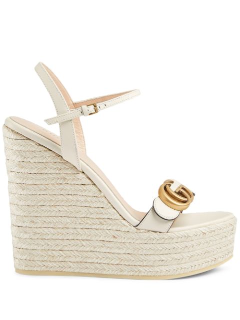 Shop white Gucci Aitana logo espadrille sandals with Express Delivery ...