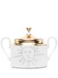 Fornasetti graphic-print porcelain sugar bowl - White