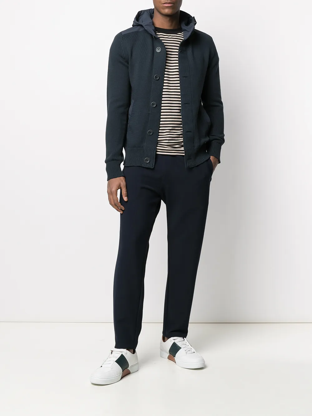 fine knit hooded cardigan