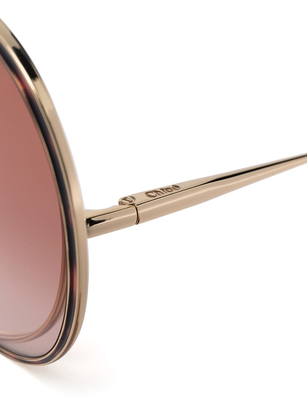 Shop Chloé Tayla Round Oversized Sunglasses In Gold