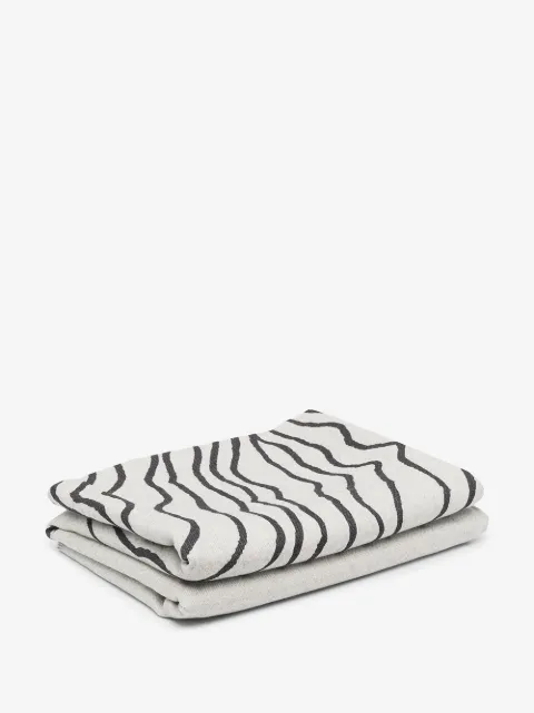 Fornasetti graphic-print fringed throw