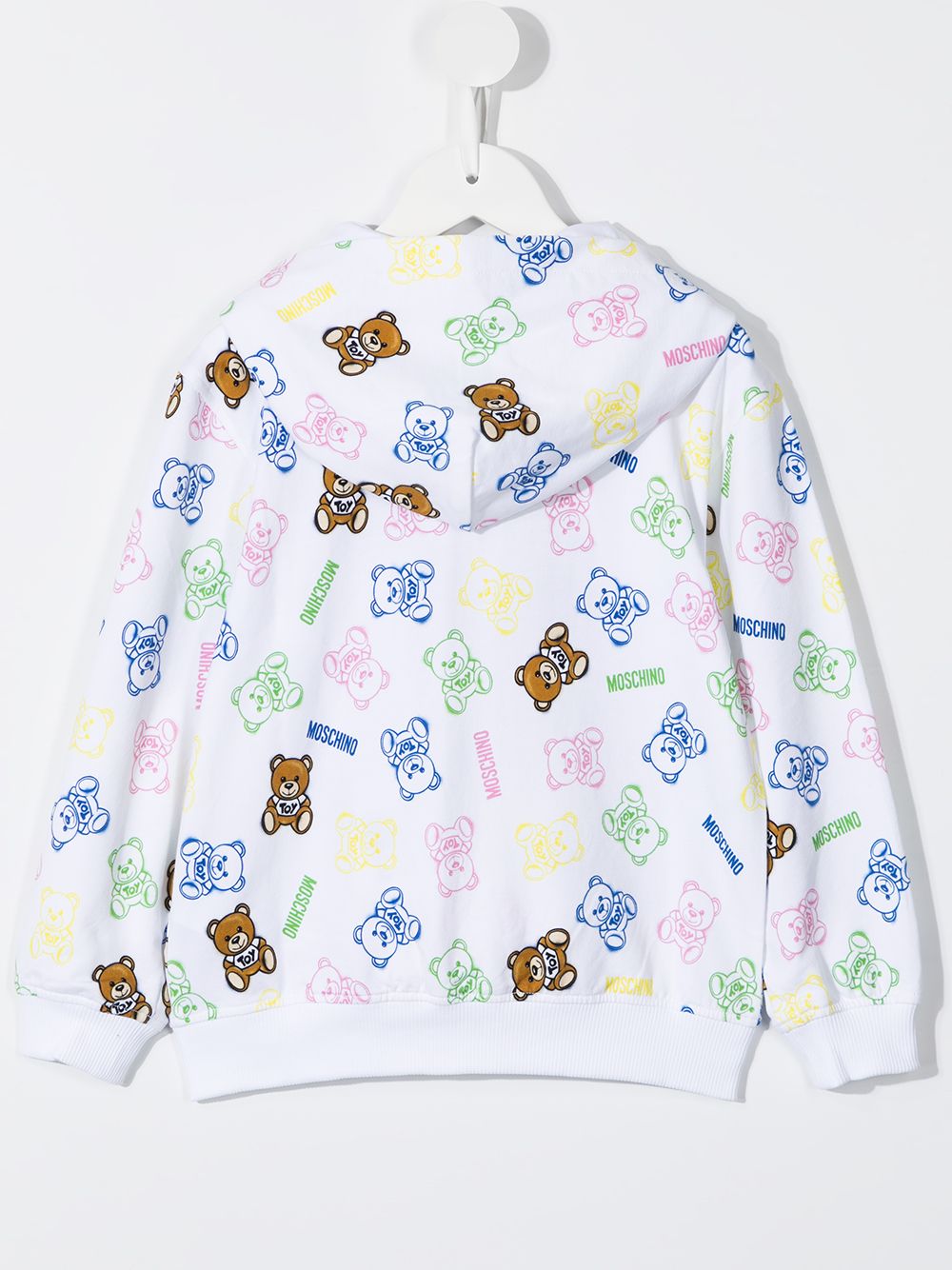 Shop Moschino Teddy Bear-print Zip-up Hoodie In White