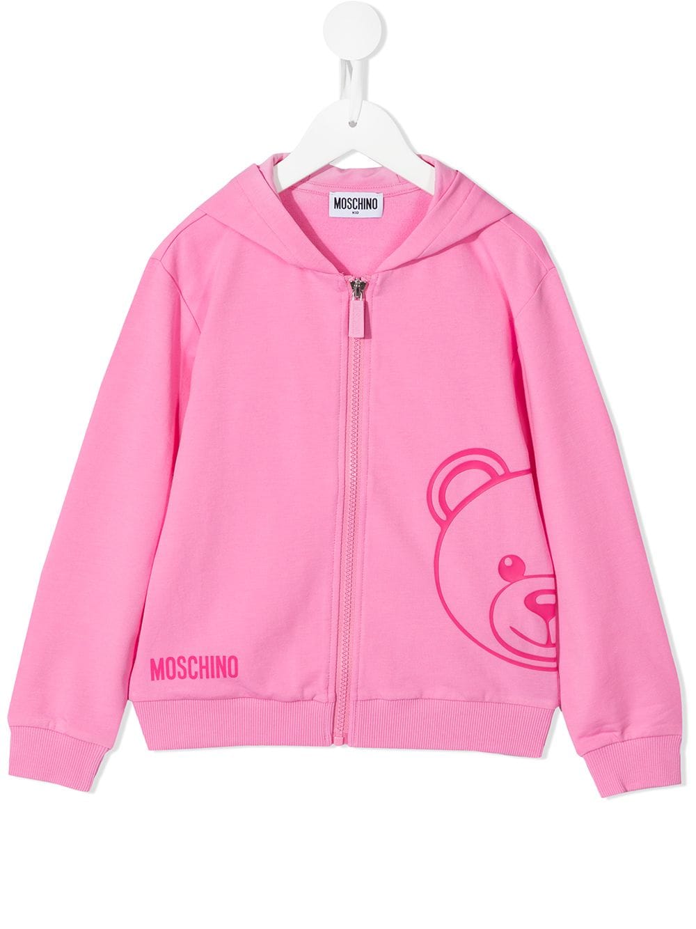 Moschino Kids' Side Teddy Bear Print Hoodie In Pink