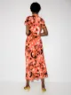 Rixo Vestido midi Pepper mangas curtas