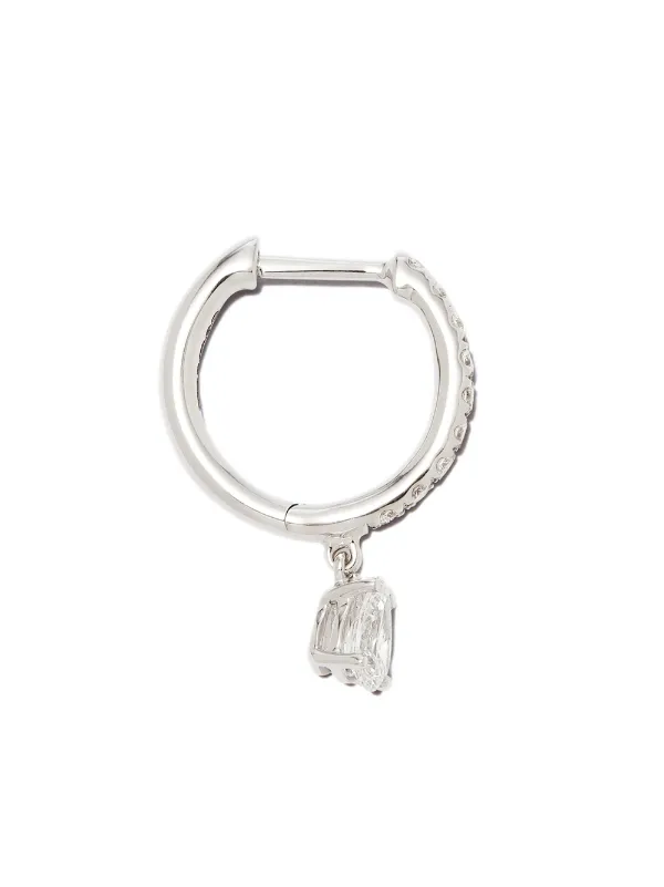 Anita Ko 18kt White Gold Diamond Hoop Earring in Silver