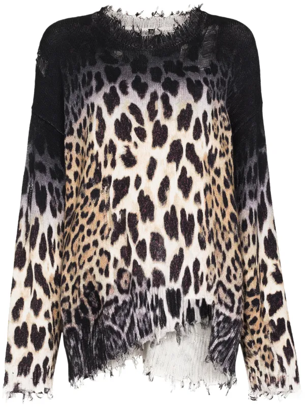 Oversized leopard print jumper Clearance