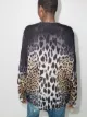 R13 distressed oversized leopard print jumper