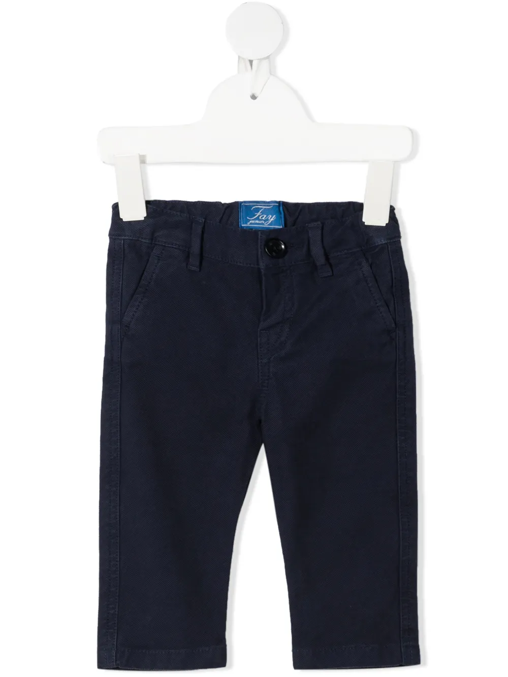 

Fay Kids pantalones slim con logo bordado - Azul