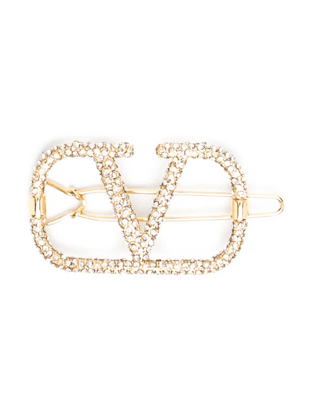 VLogo Signature crystal-embellished hair clip