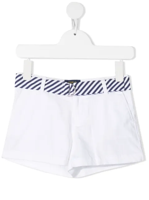 POLO RALPH LAUREN KIDS striped belt shorts