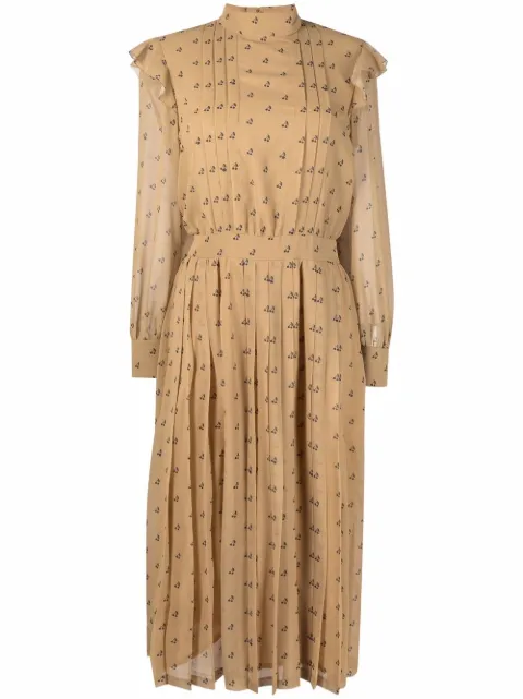 Sueundercover cherry-print midi dress