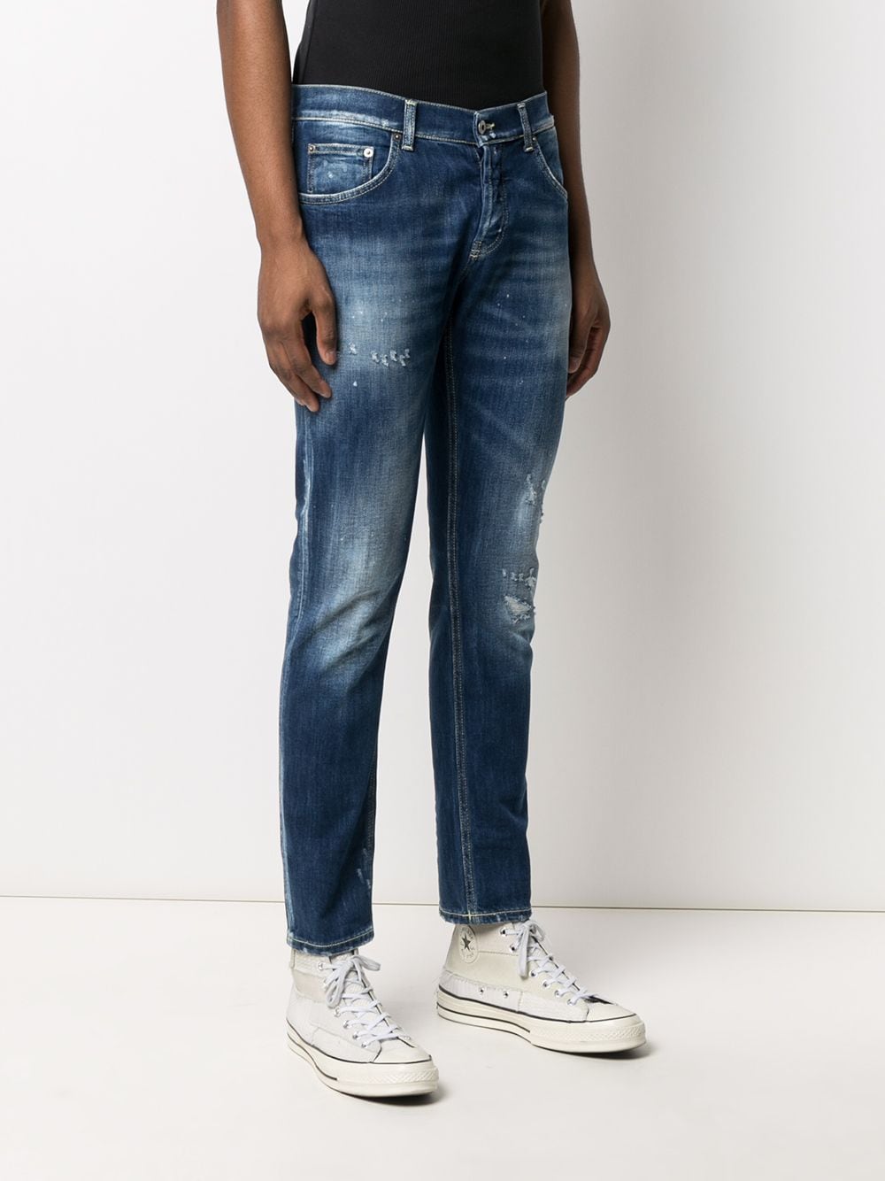 Shop Dondup Straight Leg Jeans In Blue