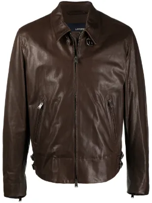 Zegna レザー ボンバージャケット | ブラウン | FARFETCH JP