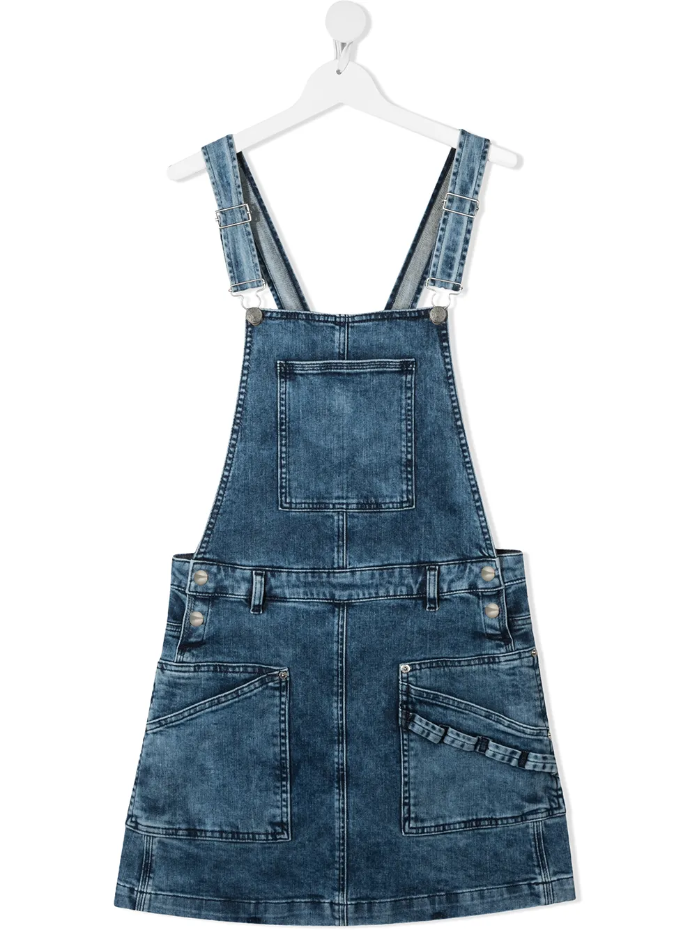 Diesel Teen Stonewashed Dungaree Skirt In Blue