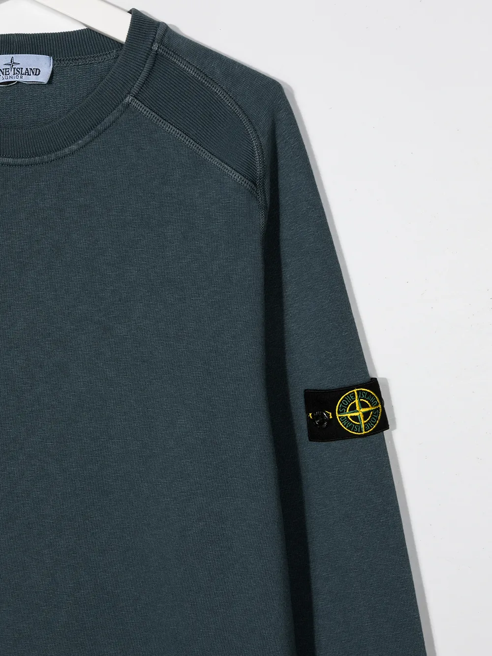 фото Stone island junior толстовка с контрастной строчкой и нашивкой-логотипом