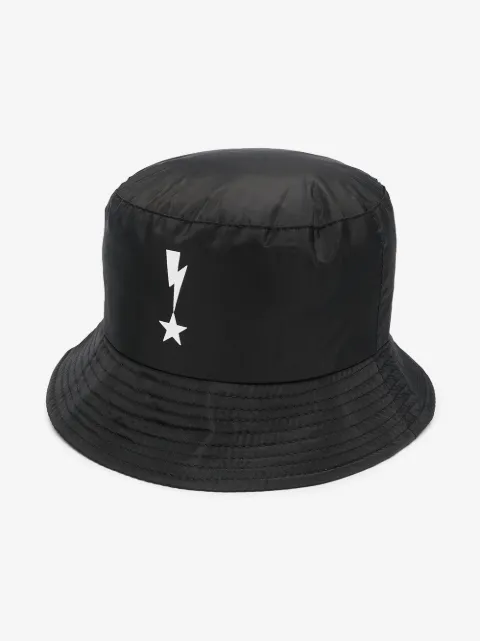 Neil Barrett Kids lightning bolt bucket hat