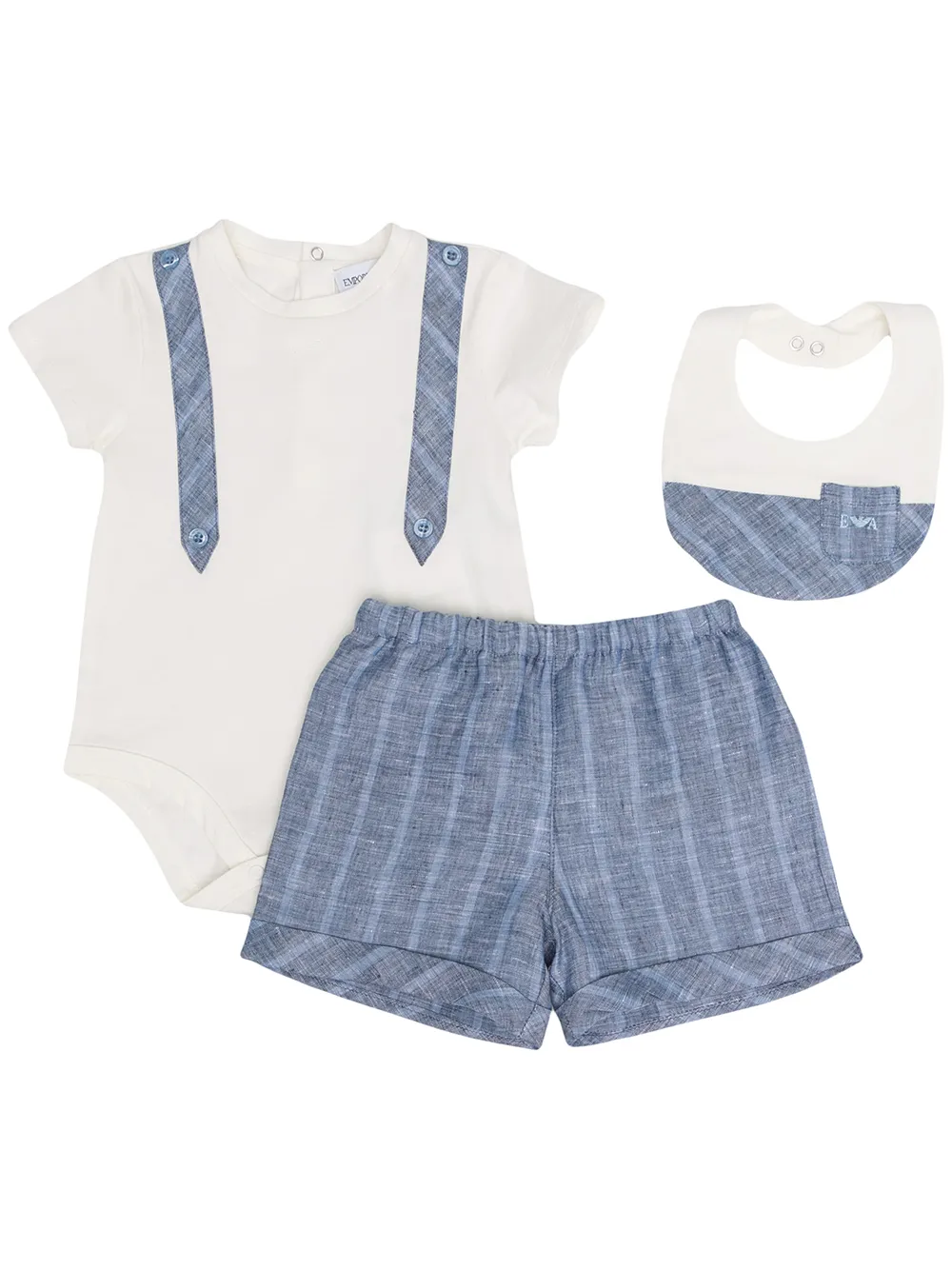 фото Emporio armani kids "комплект из шорт, рубашки и нагрудника"