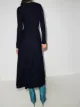 ROTATE Gerafftes Midikleid mit V-Ausschnitt