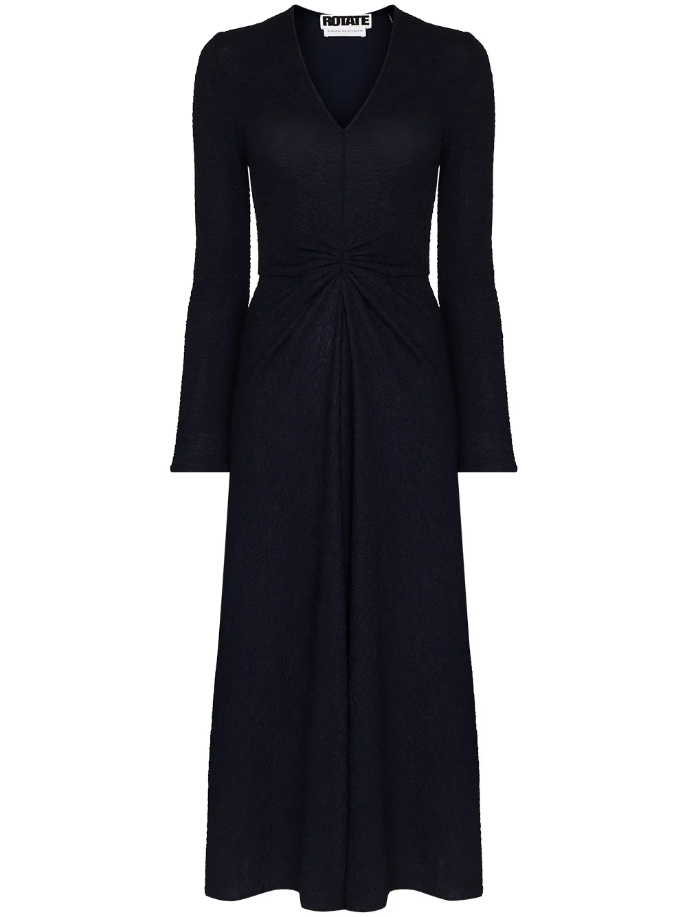 Bild 1 von ROTATE Gerafftes Midikleid mit V-Ausschnitt
