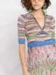 Missoni stripe-pattern silk polo dress