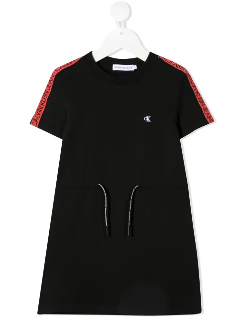 Calvin Klein Kids logo-print drawstring short dress