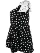 Image 1 of Saint Laurent one-shoulder bow mini dress
