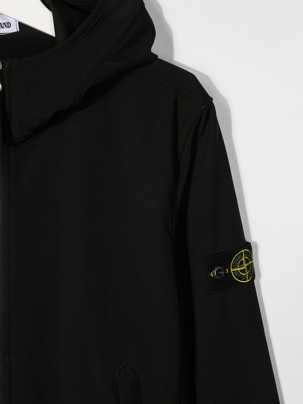 фото Stone island junior куртка с капюшоном и нашивкой-логотипом