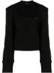 Image 1 of The Attico embroidered-logo shoulder-pad jumper