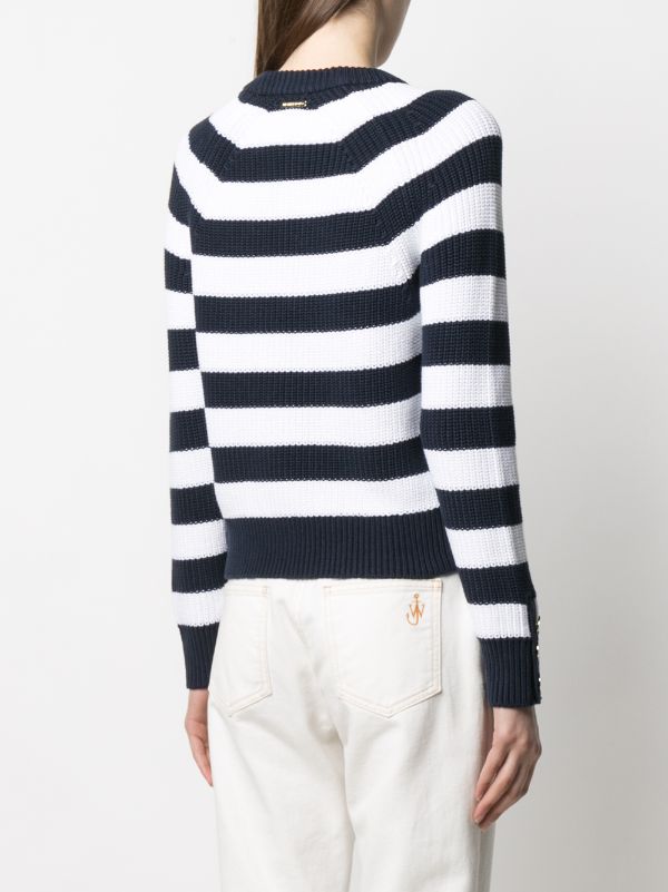 Michael Michael Kors stripe ribbed cotton jumper with Express Delivery -