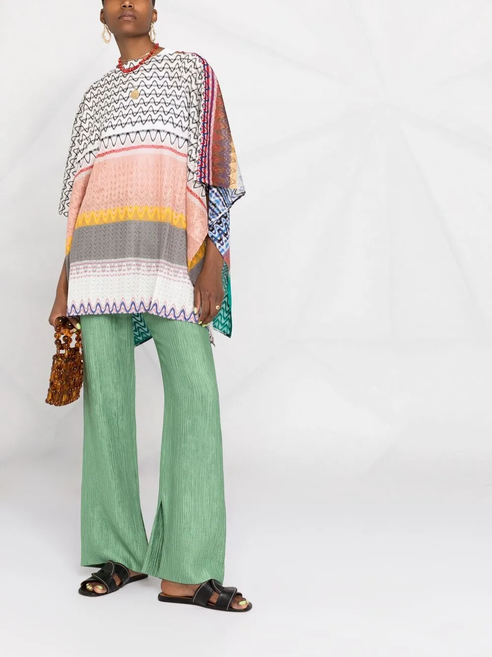фото Missoni полосатый топ с драпировкой