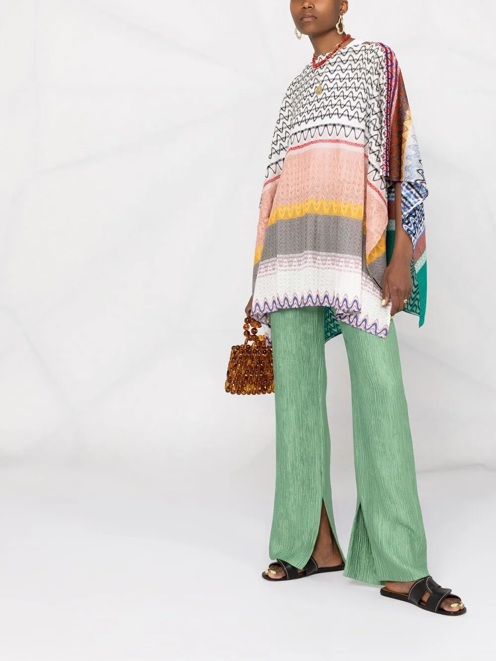 фото Missoni полосатый топ с драпировкой