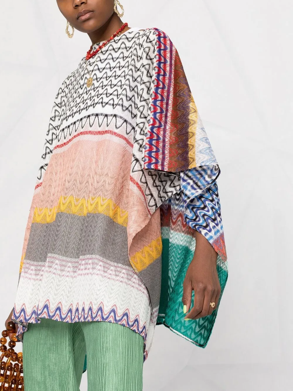 фото Missoni полосатый топ с драпировкой