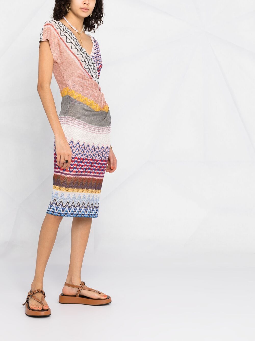 фото Missoni трикотажное платье в стиле колор-блок