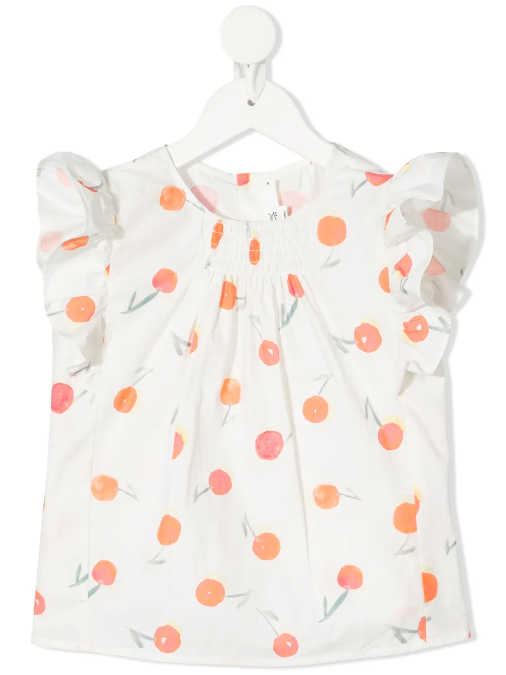 Image 1 of Bonpoint watercolour cherry ruffle blouse