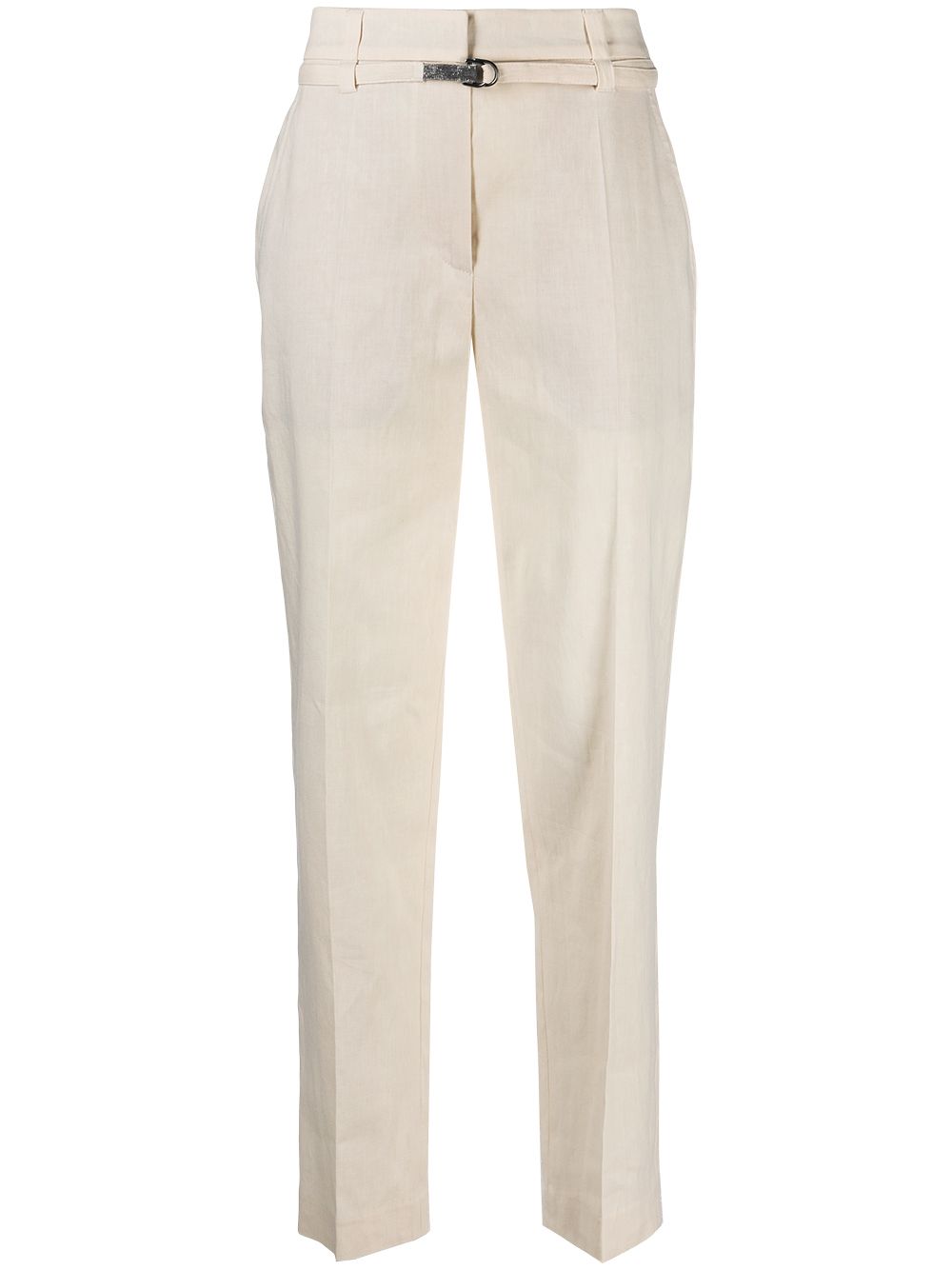 Brunello Cucinelli укороченные брюки с завышенной талией Белый MF591P7453C1725 16399496