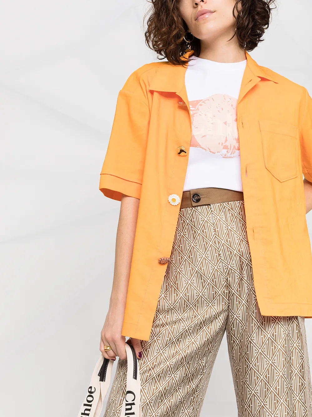 фото Chloé широкие брюки с логотипом