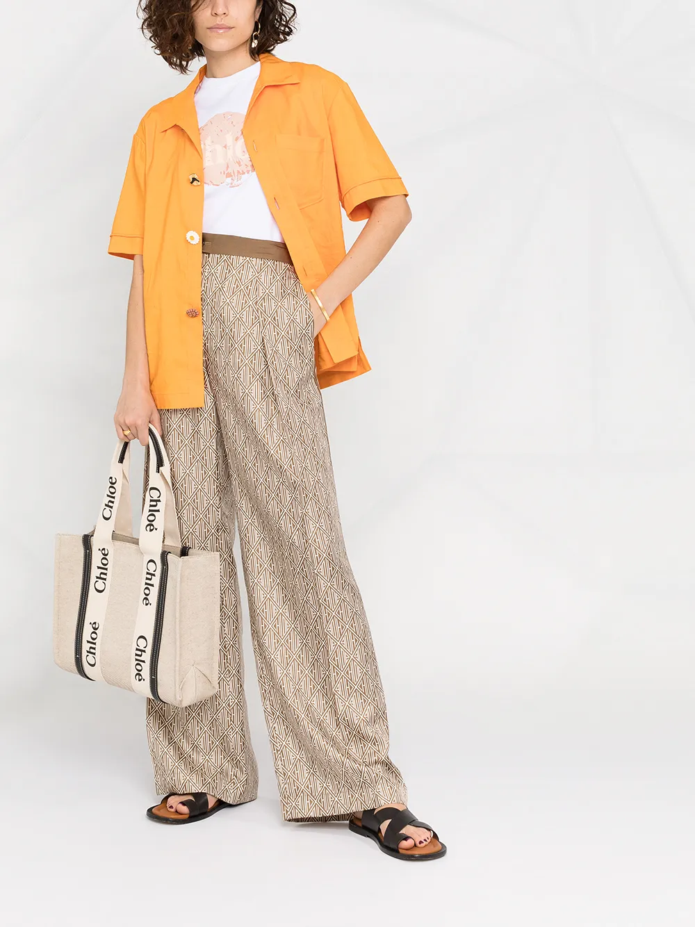 фото Chloé широкие брюки с логотипом