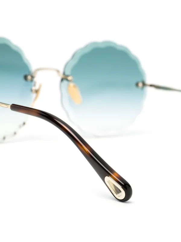 Chloé Eyewear Rosie Round Frame Metal Sunglasses Gold FARFETCH