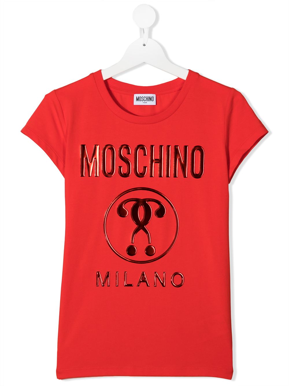 фото Moschino kids футболка с фактурным логотипом