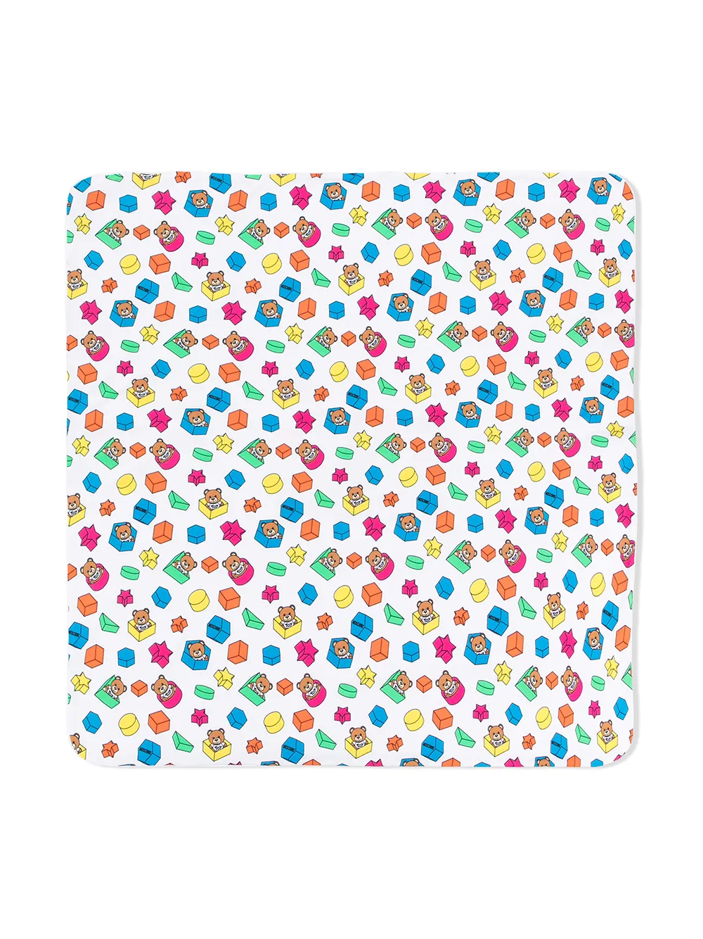 Moschino Kids teddy bear and block-print blanket | White | Image 1