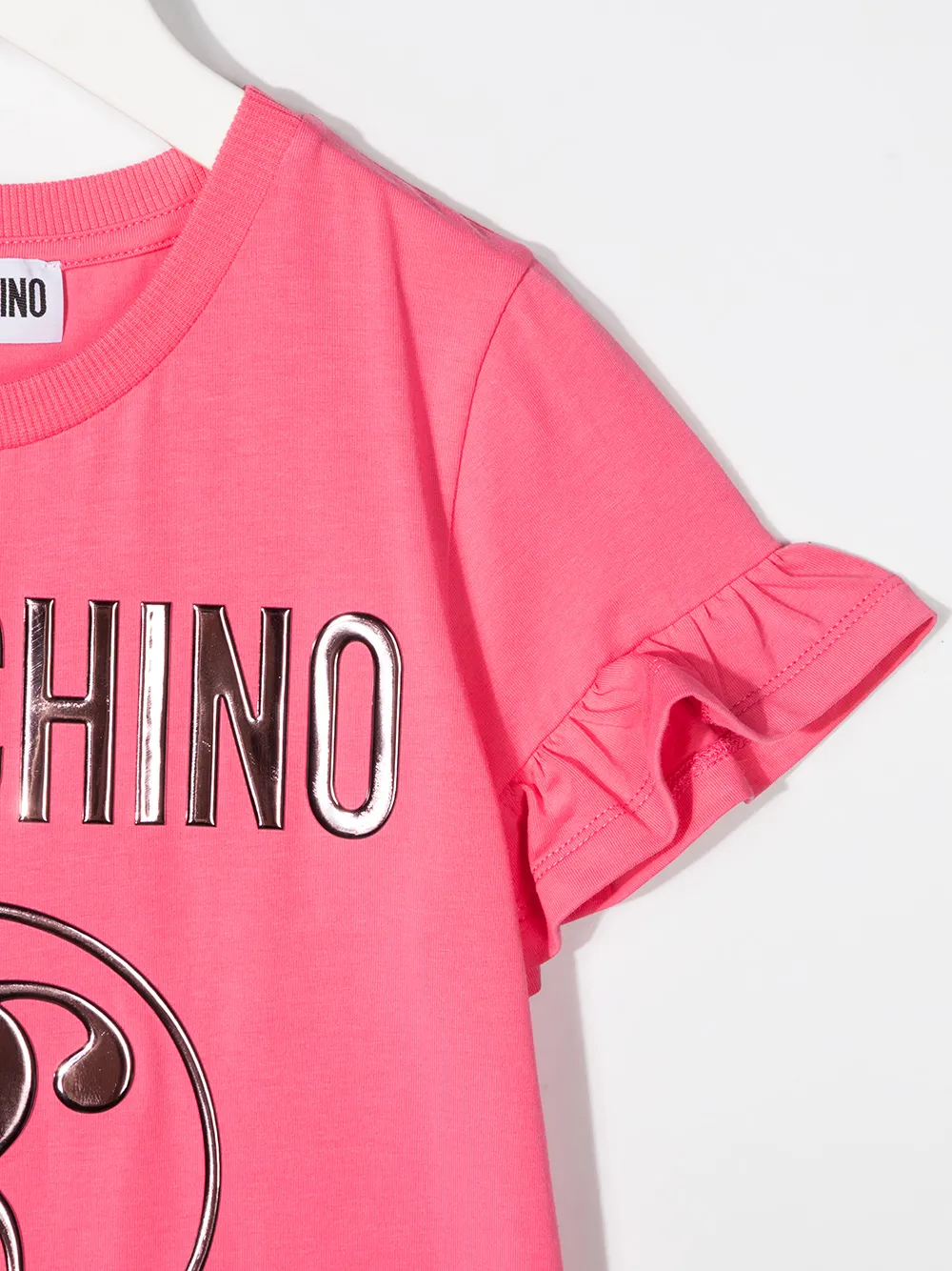 фото Moschino kids платье с короткими рукавами и логотипом