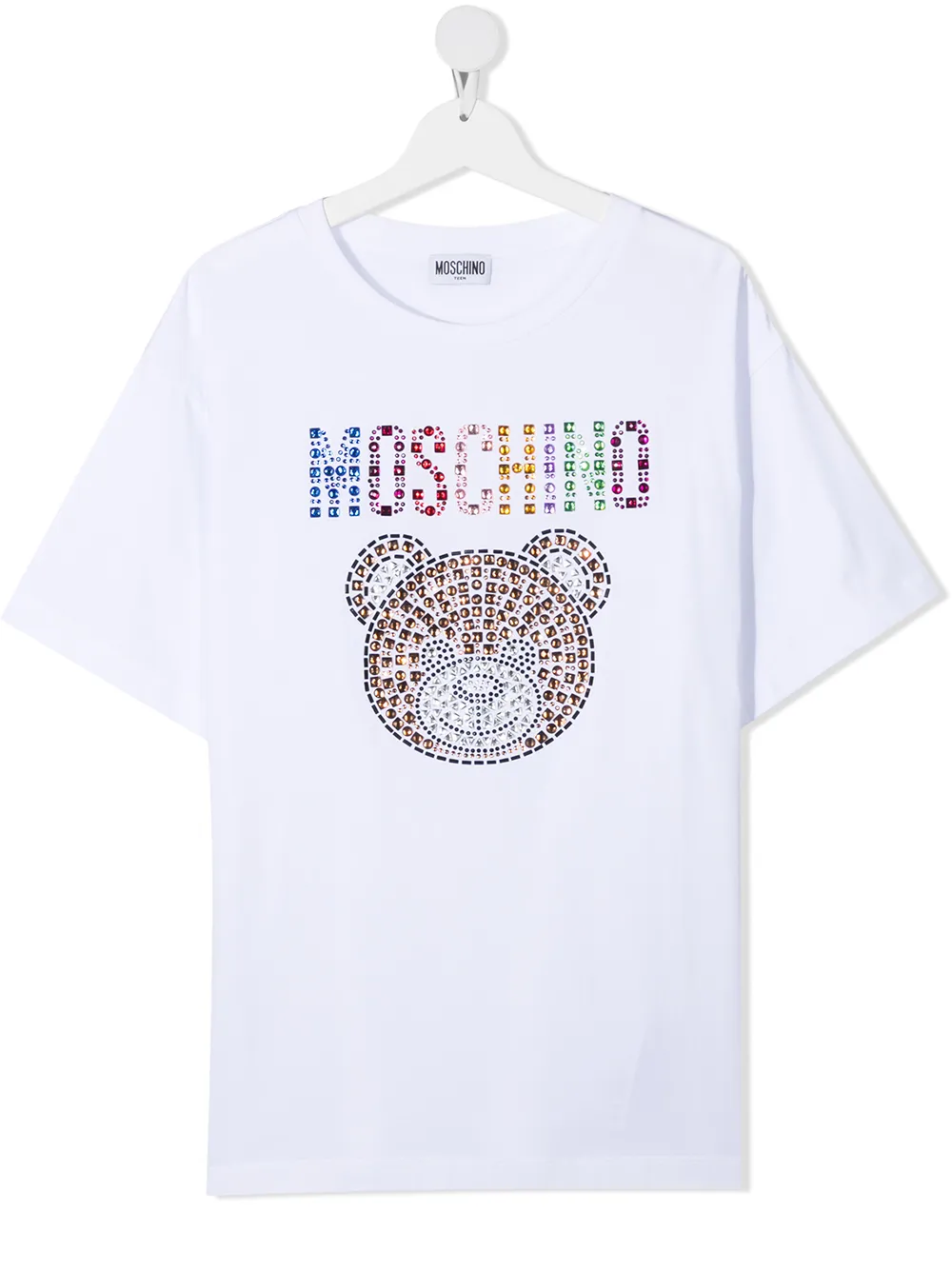 фото Moschino kids футболка с декором teddy bear и логотипом